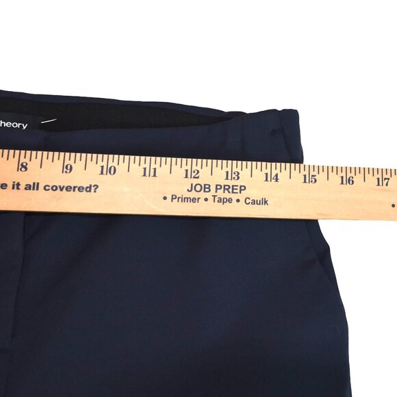 Theory Tennyson Neoteric Pants Navy Size 6 Minimalist Straight Leg USA Made - Picture 6 of 8